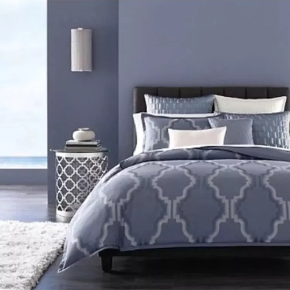 Hudson Park Windsor Dusty Slate SET Full /Queen Duvet Cover & 2 pillow Cases